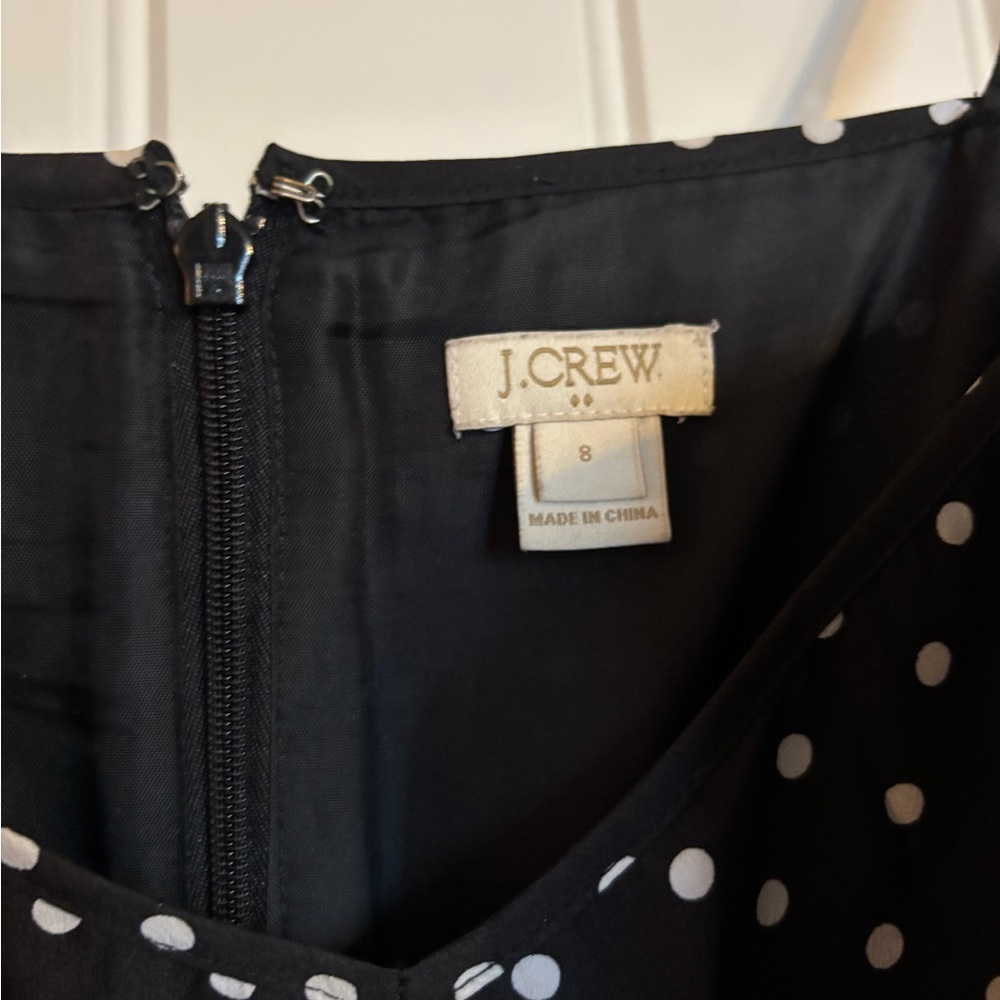 J. Crew Black and White Polka Dot Mini Dress - Picture 2 of 2